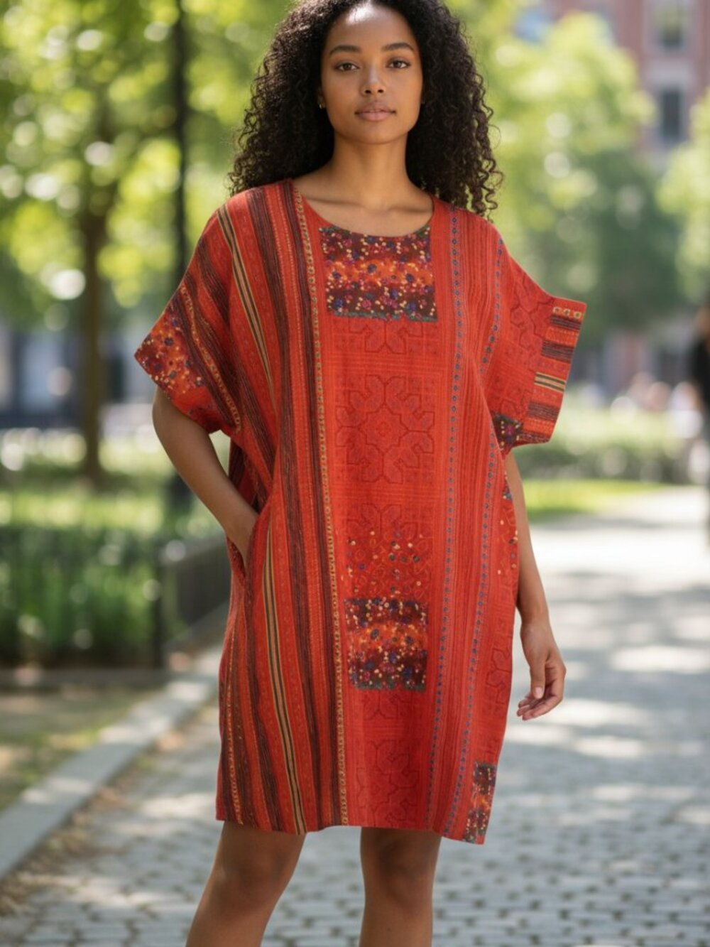 NWT Ornella | Women's Dress | Caftan, Red Multicolor | Size (XXL)
